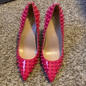 HOT PINK Studded Heels SZ 9.5